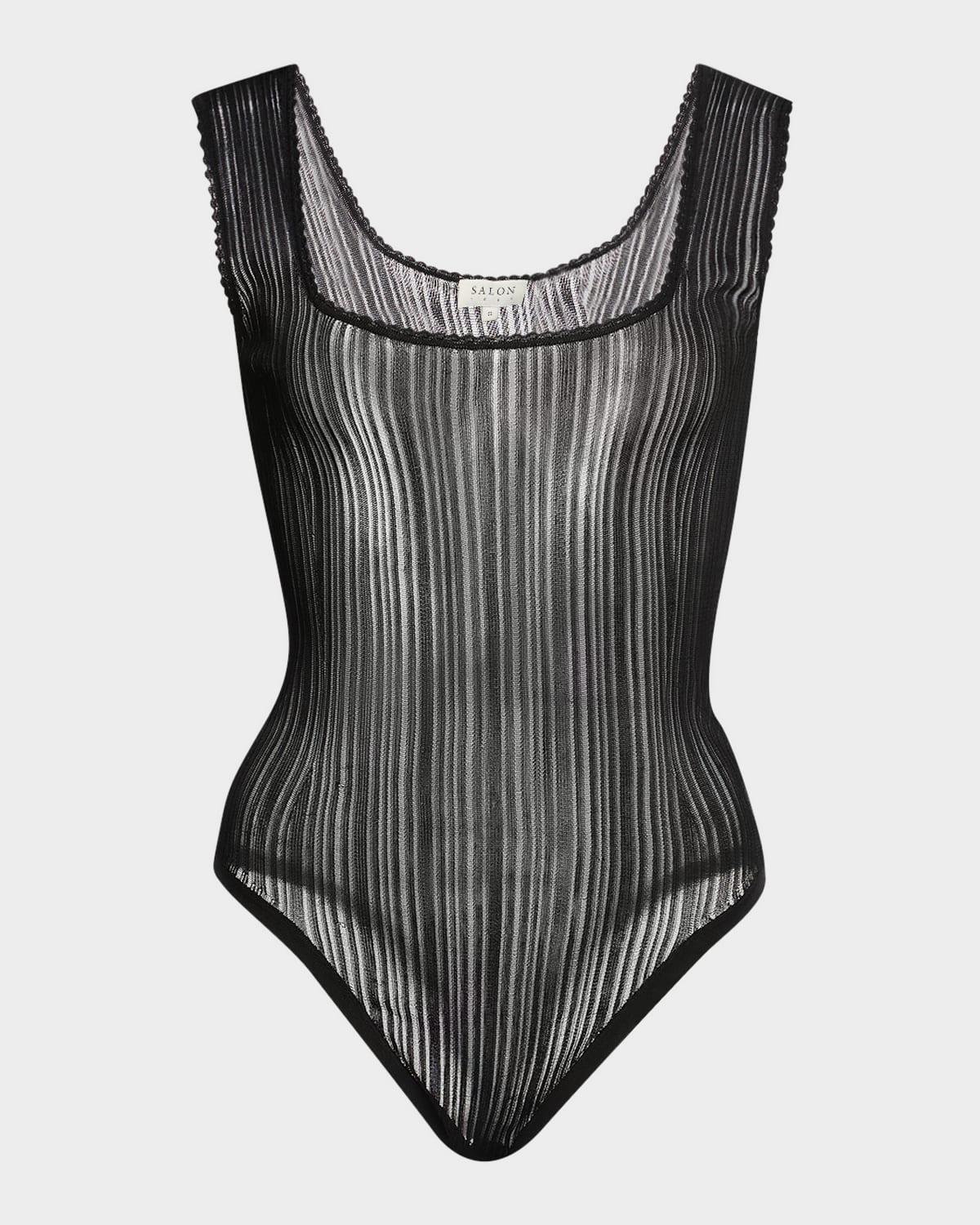 caro sheer knit tank bodysuit