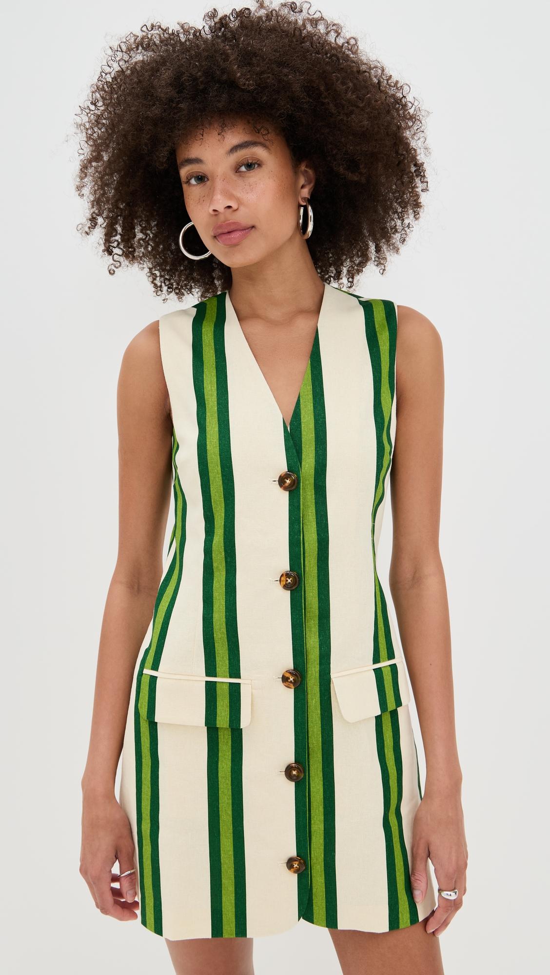 carob printed linen mini dress