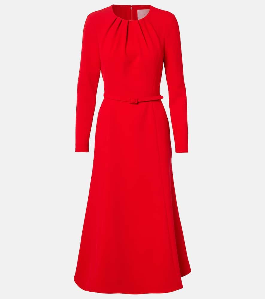 carolina herrera belted crêpe midi dress