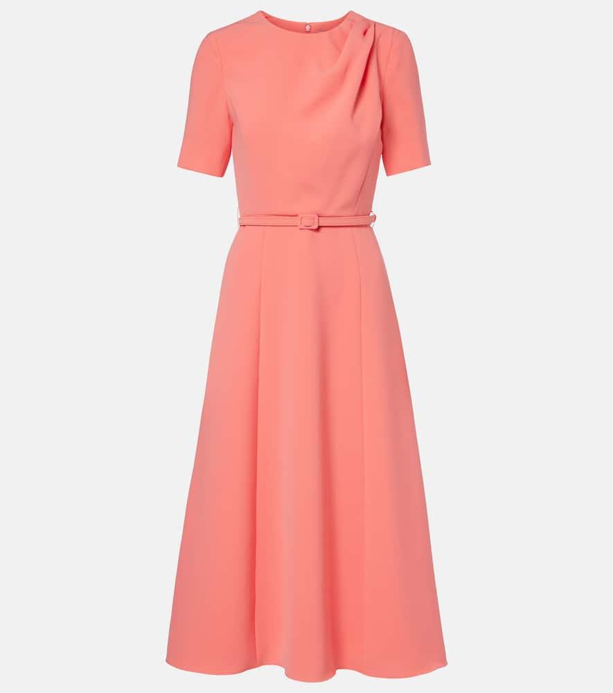 carolina herrera belted crêpe midi dress