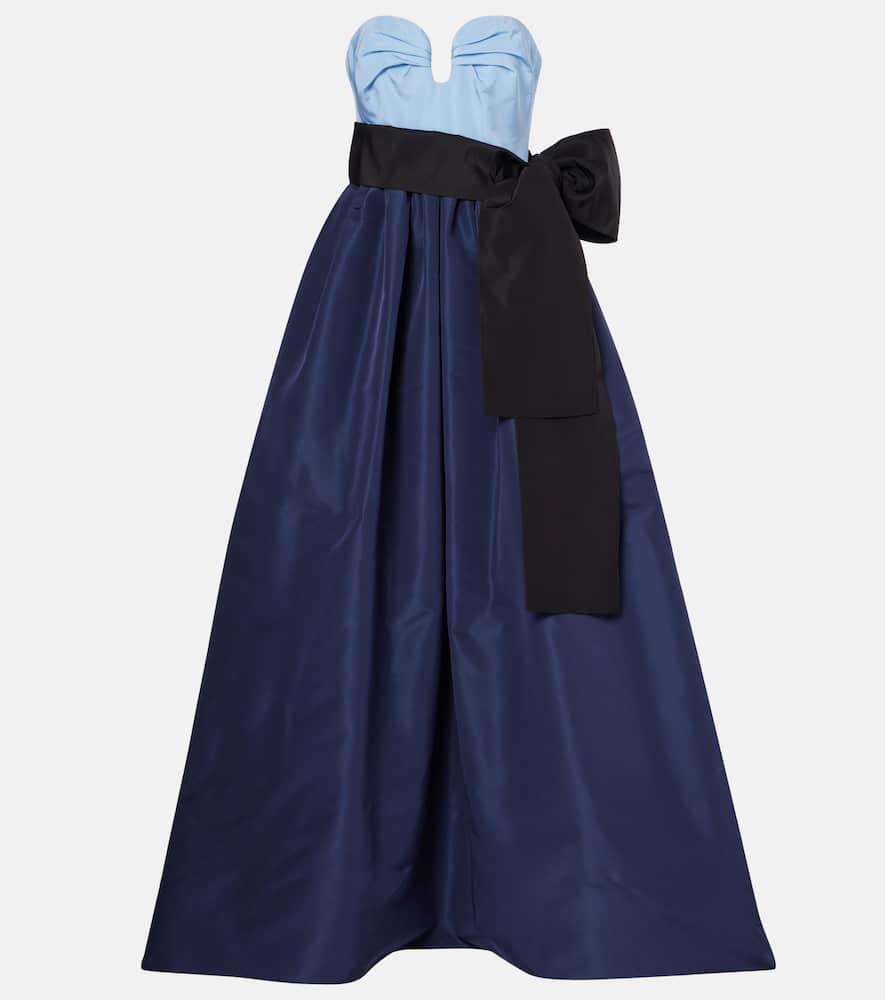carolina herrera belted silk bustier gown