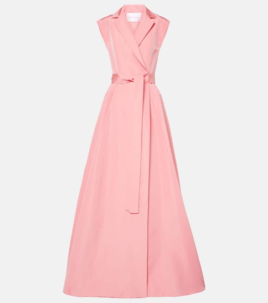 carolina herrera belted silk gown
