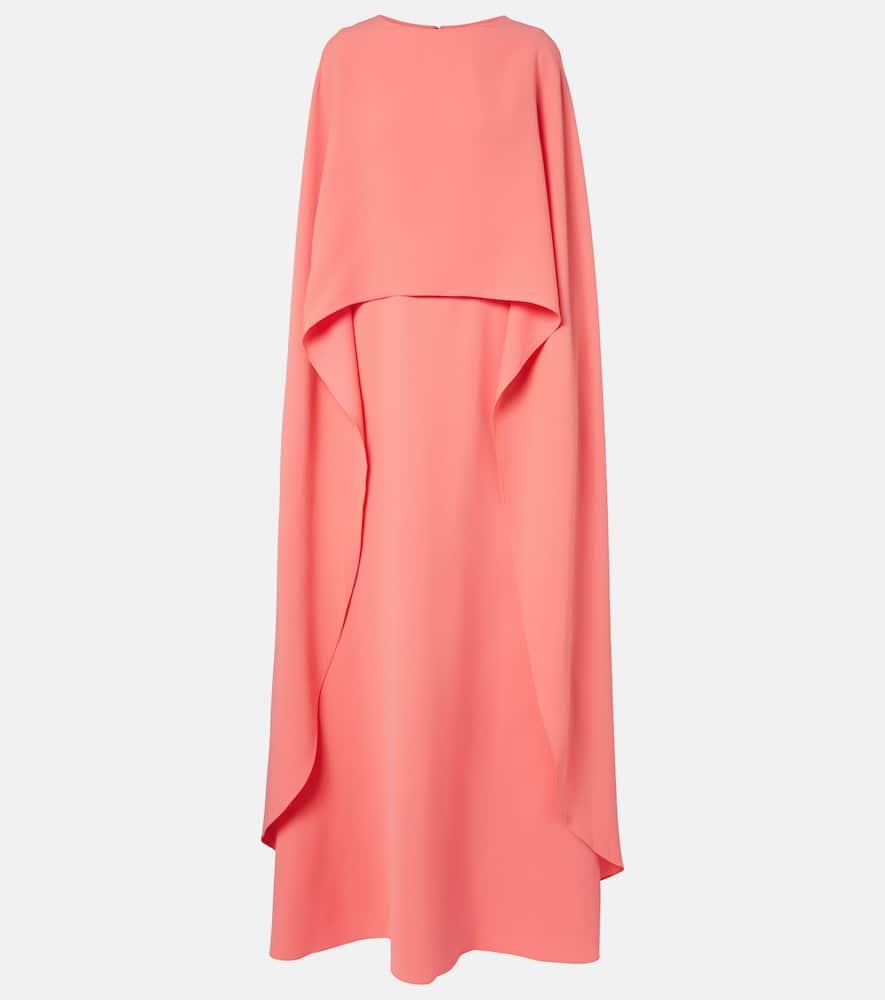carolina herrera caped crêpe gown