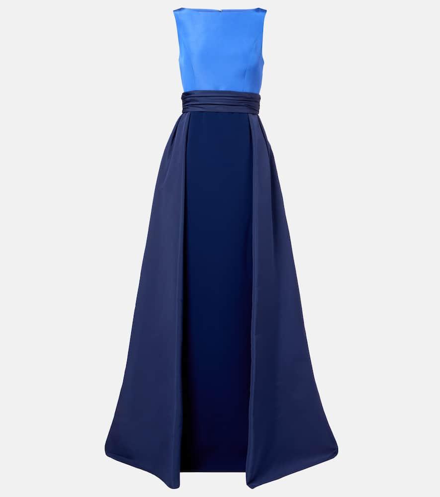 carolina herrera colorblocked silk faille gown
