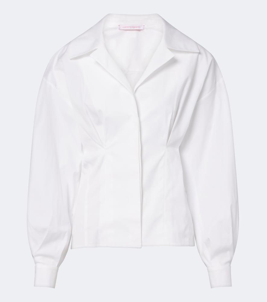 carolina herrera cotton-blend poplin shirt