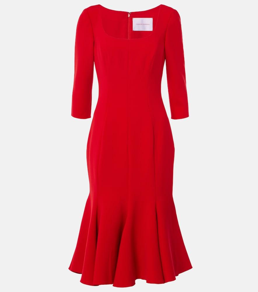 carolina herrera crêpe midi dress