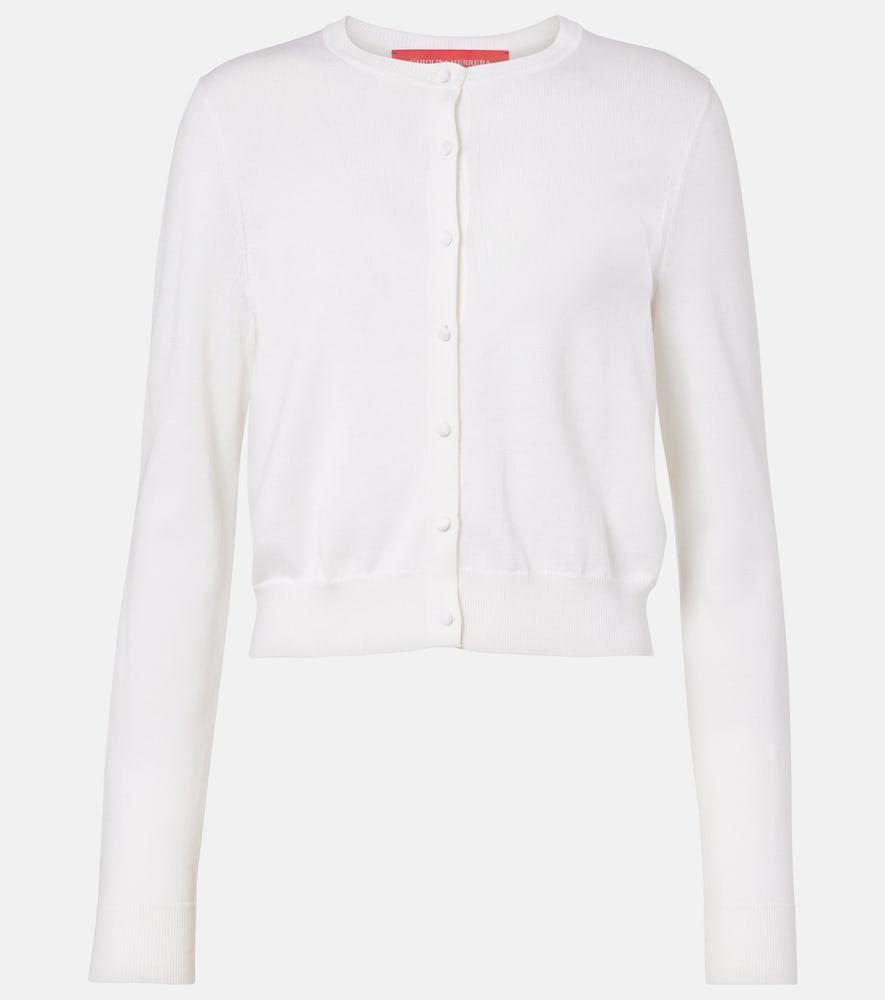 carolina herrera cropped silk and cotton cardigan