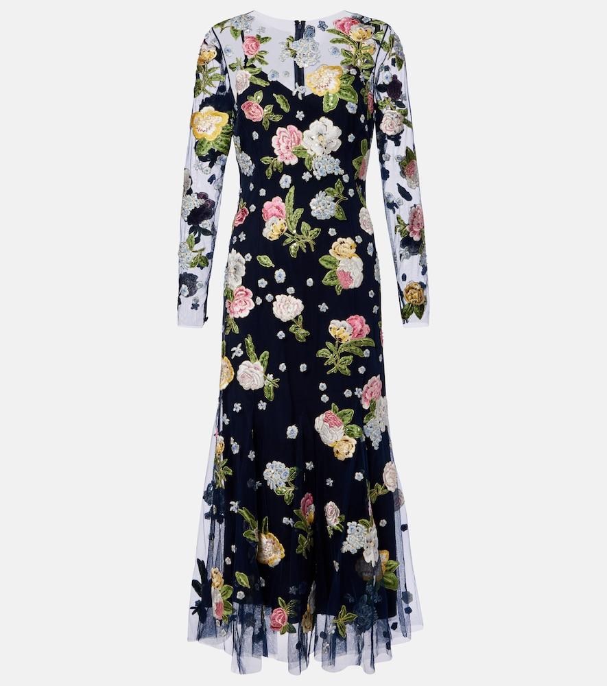 carolina herrera embroidered cocktail dress