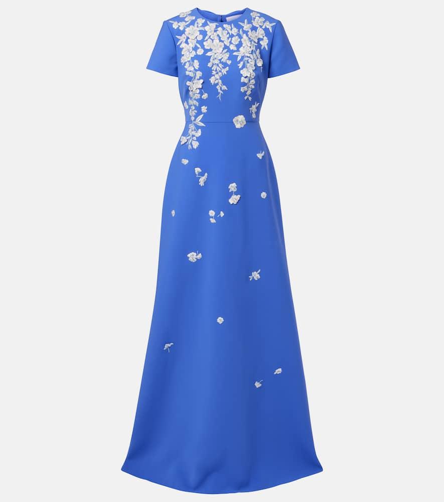 carolina herrera embroidered crêpe gown