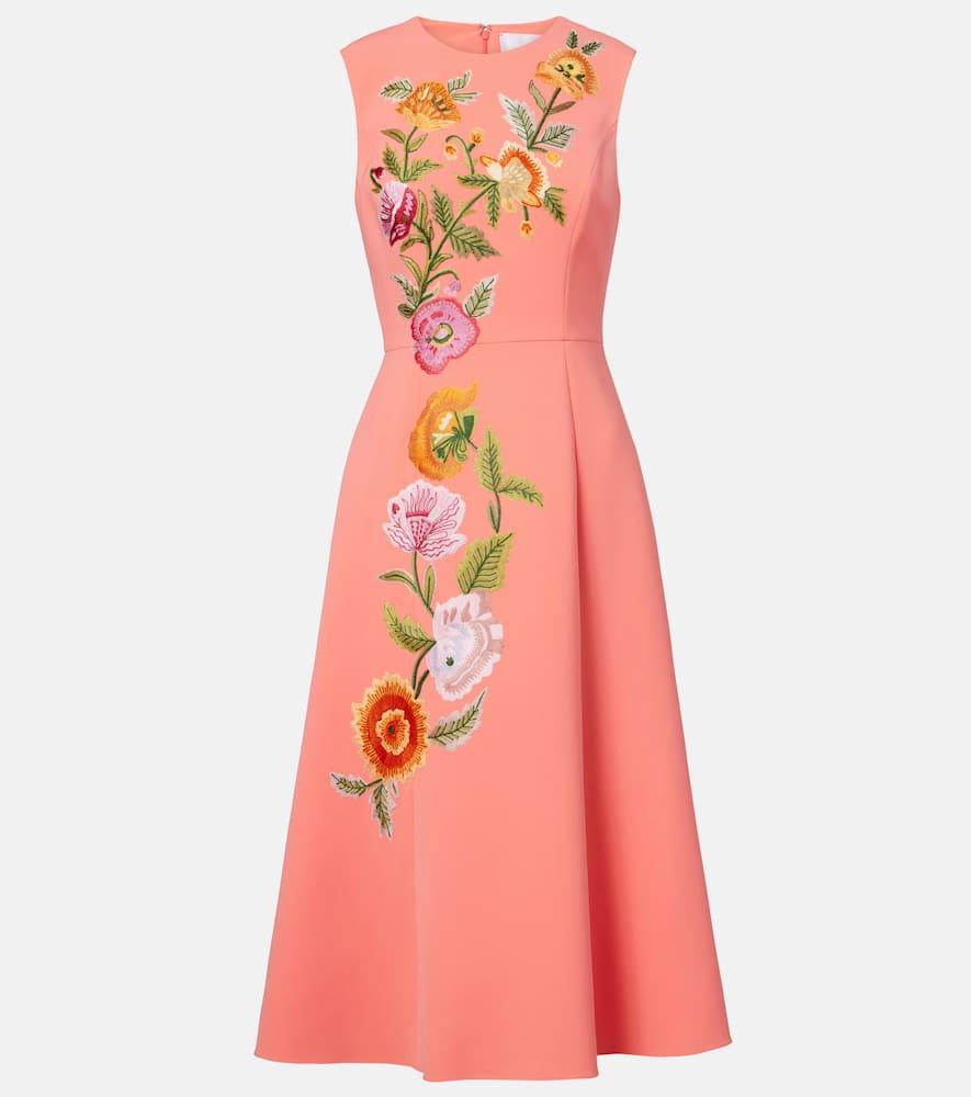 carolina herrera embroidered floral cocktail dress