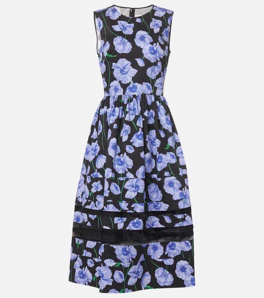carolina herrera floral belted cotton
