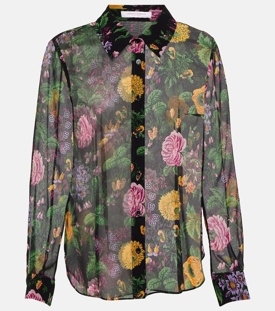 carolina herrera floral blouse