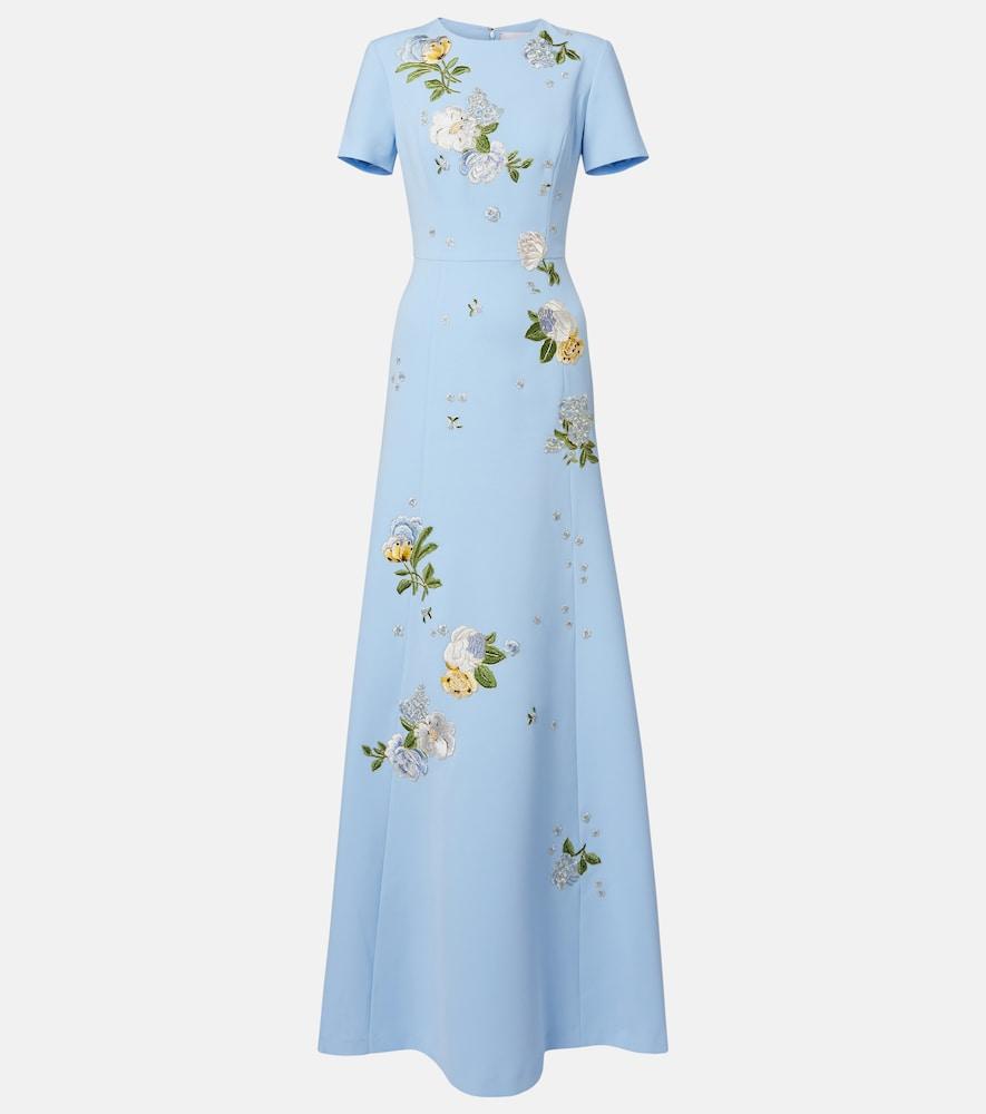 carolina herrera floral embroidered gown