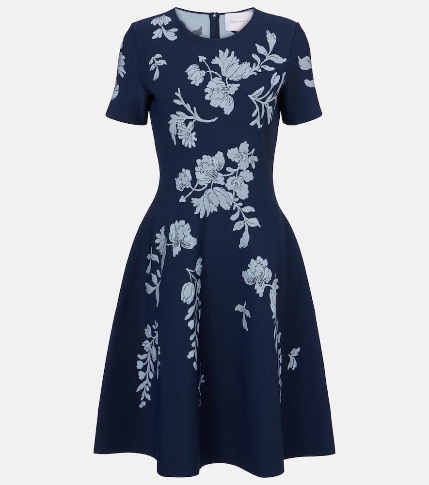 carolina herrera floral jacquard midi dress