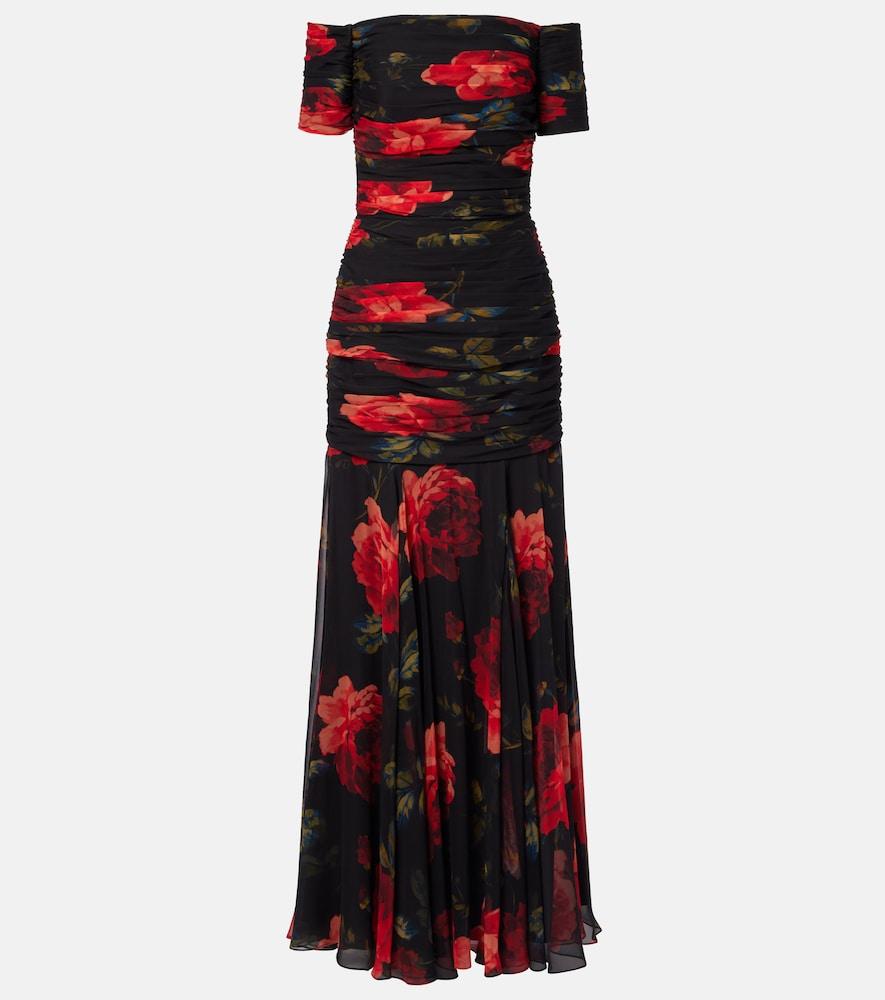 carolina herrera floral ruched off