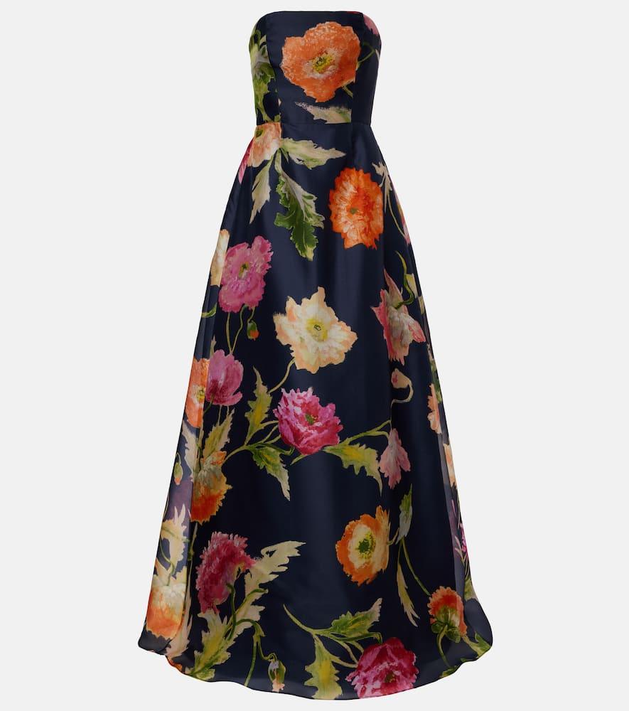 carolina herrera floral silk gown