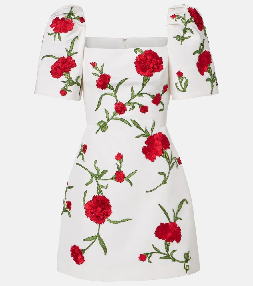 carolina herrera floral silk minidress