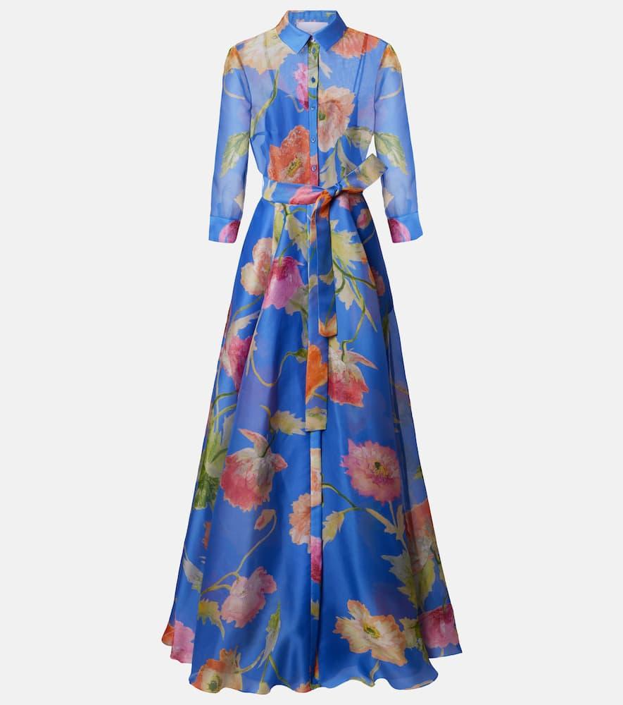 carolina herrera floral silk organza gown