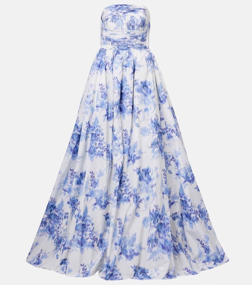 carolina herrera floral taffeta bustier gown