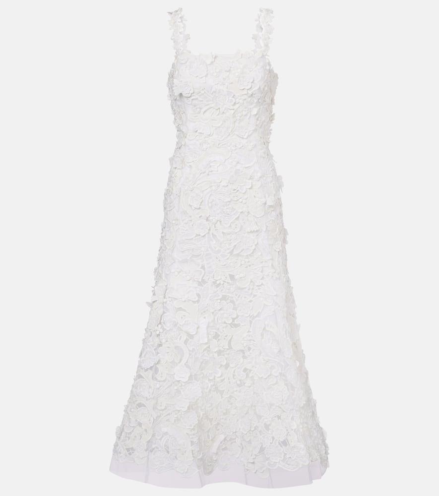 carolina herrera guipure lace midi dress