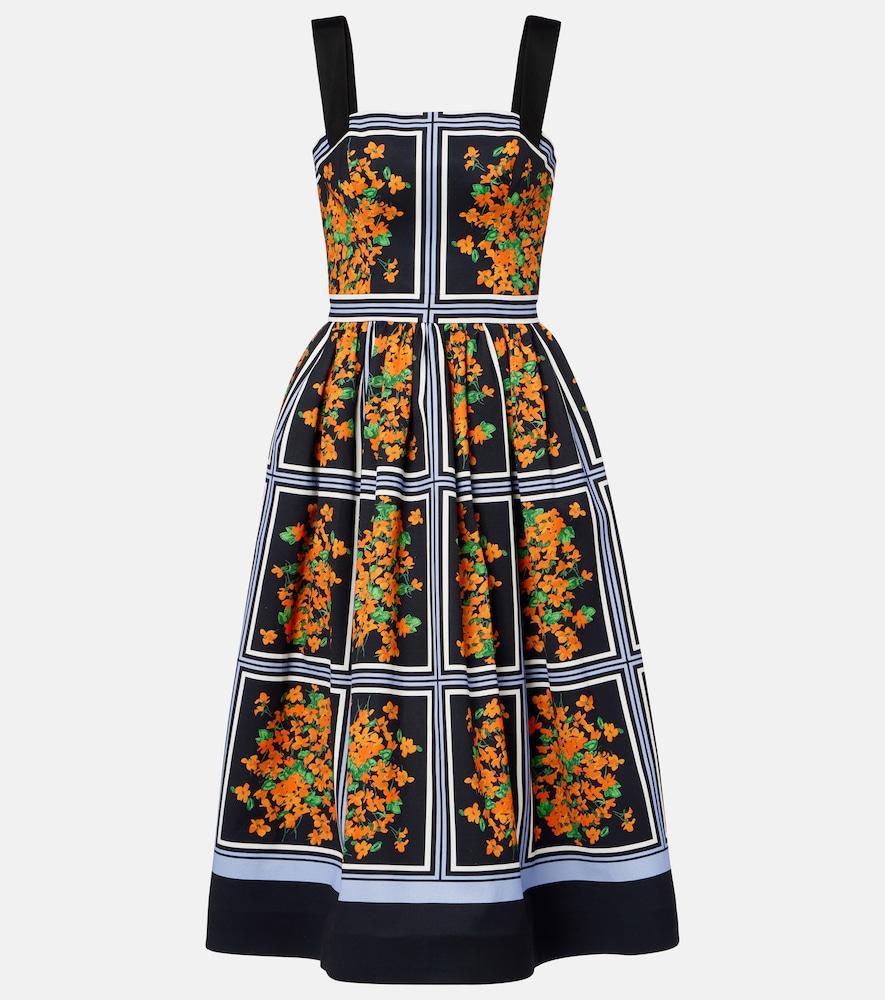 carolina herrera printed midi dress