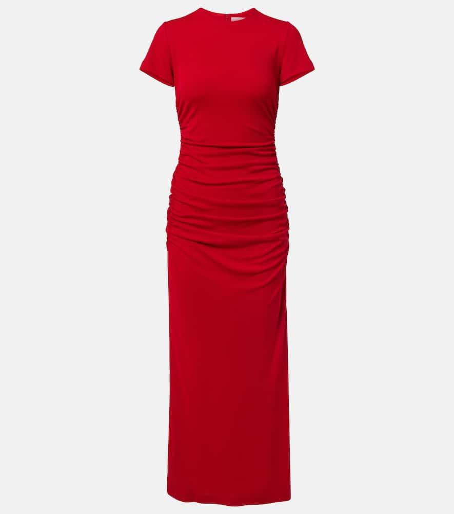carolina herrera ruched midi dress