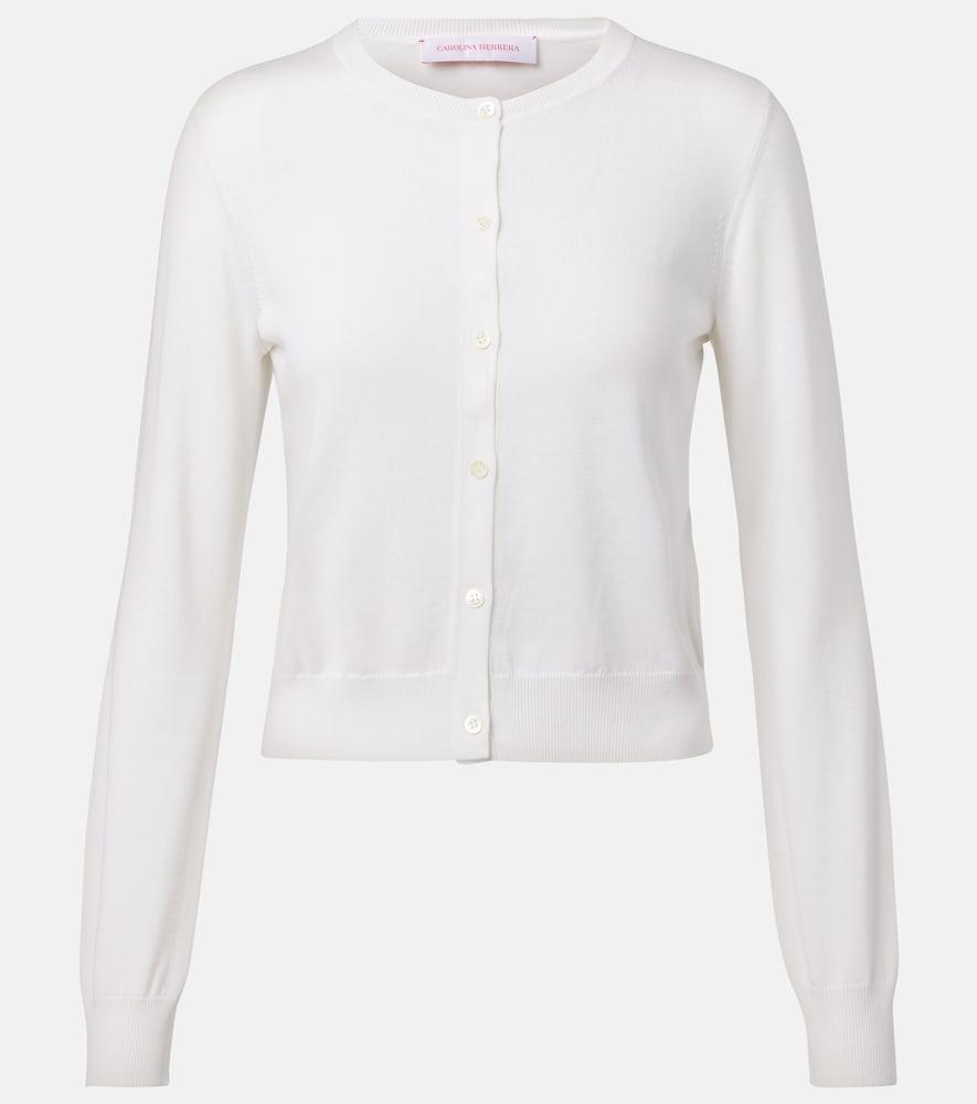 carolina herrera silk and cotton cardigan