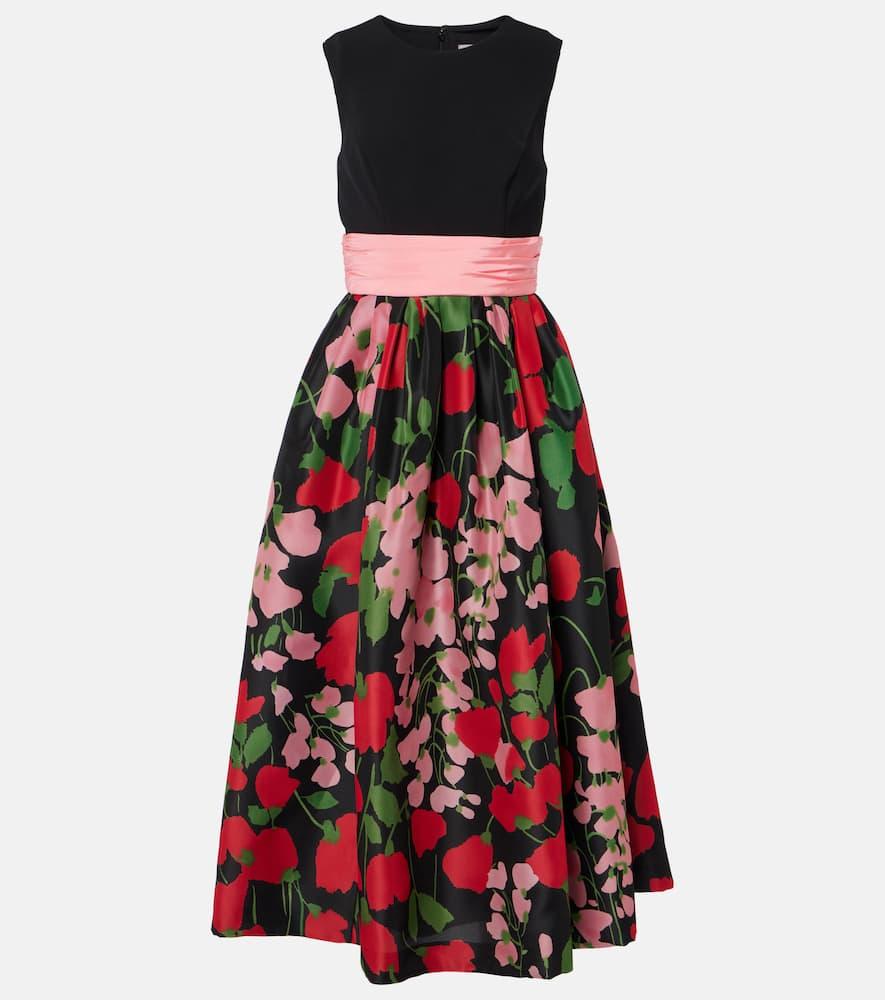 carolina herrera silk midi dress