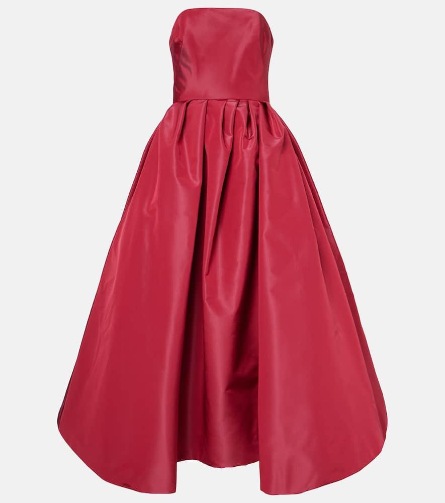 carolina herrera strapless belted silk cocktail dress
