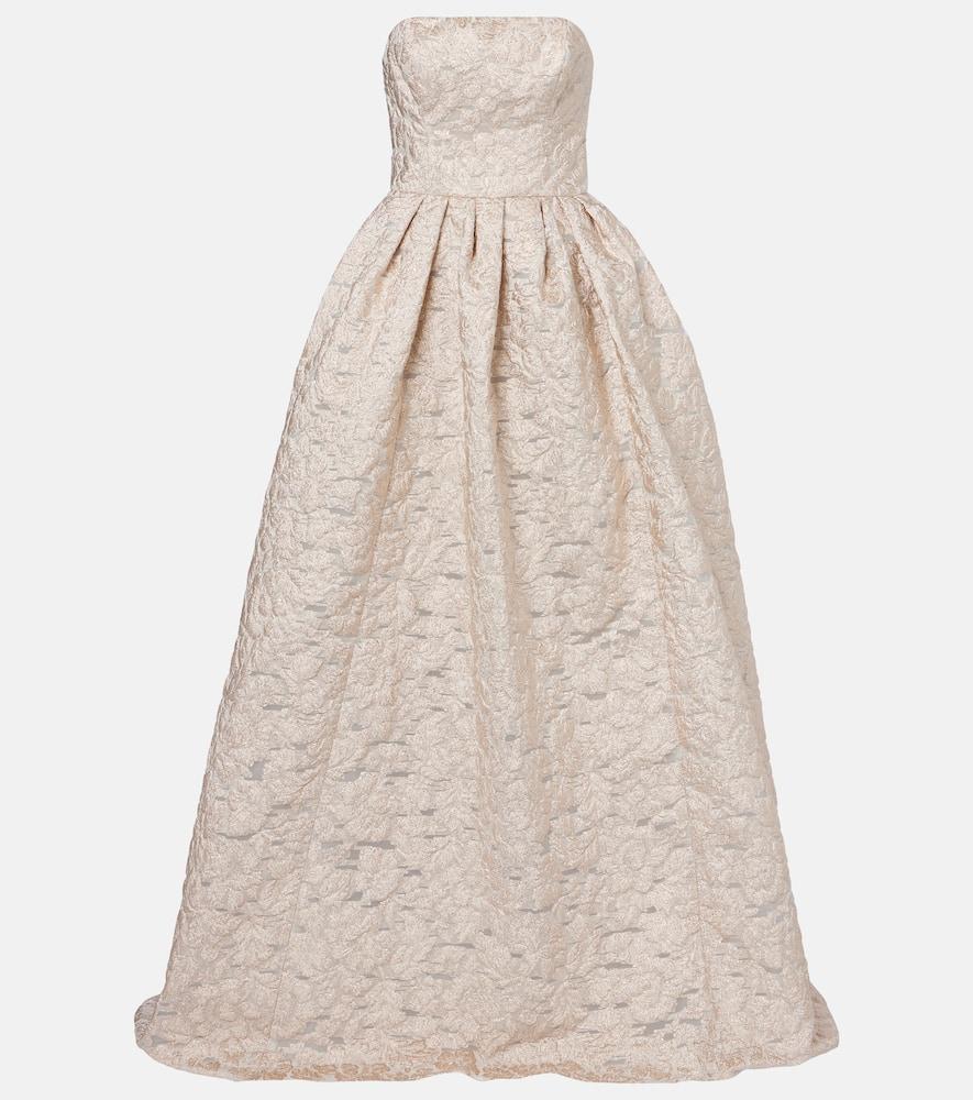 carolina herrera strapless fil coupé gown