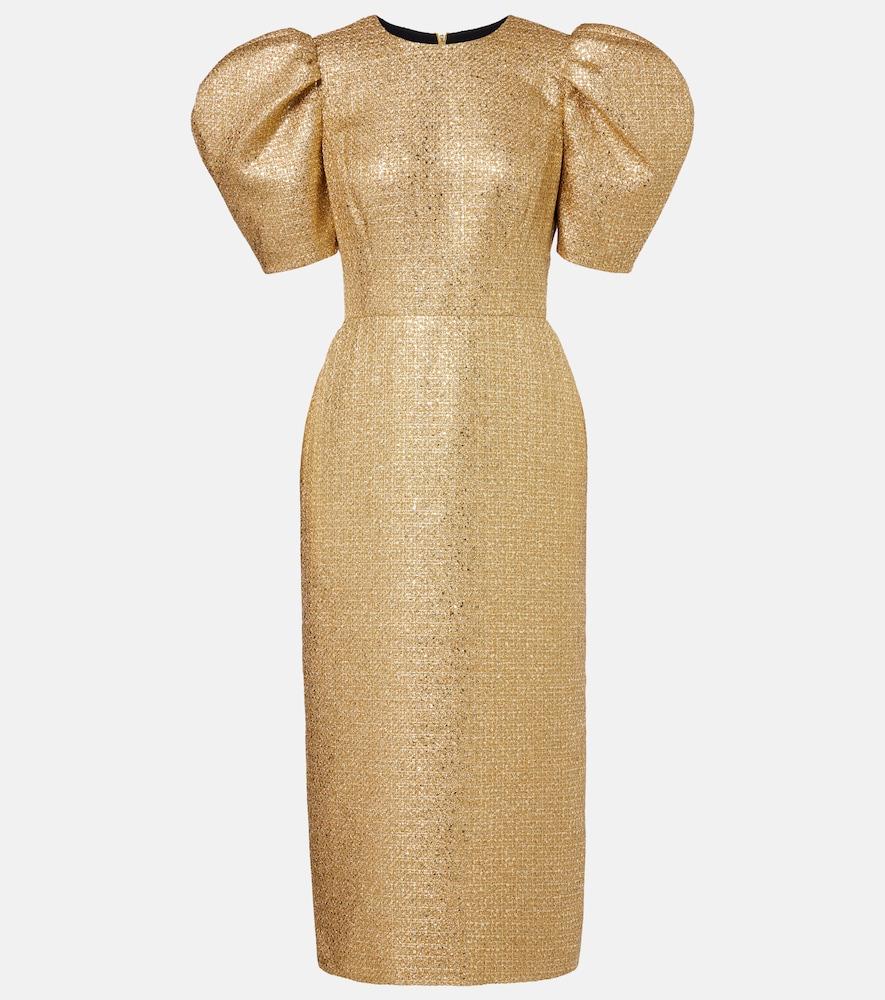 carolina herrera tweed midi dress