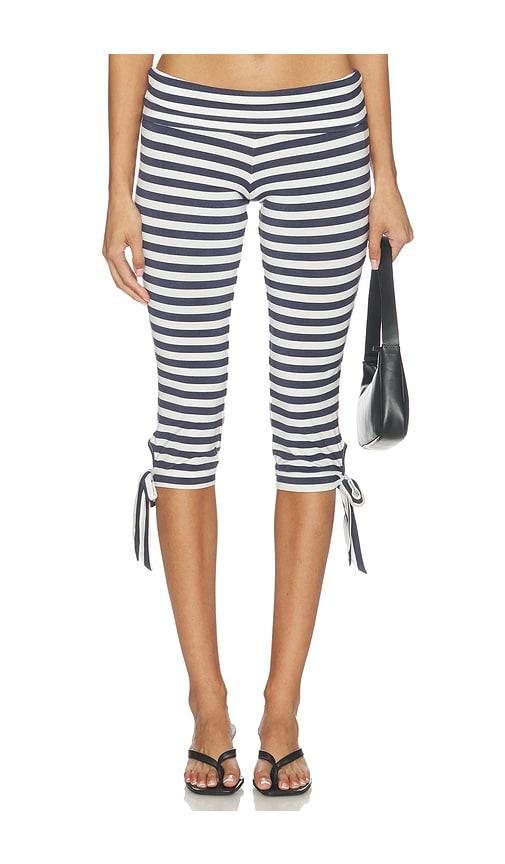 caroline constas bailey capri pants in navy.