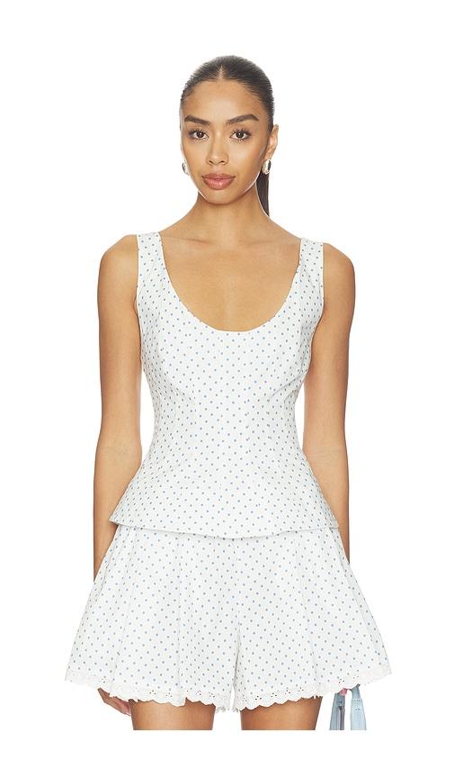 caroline constas brielle sleeveless top in white.