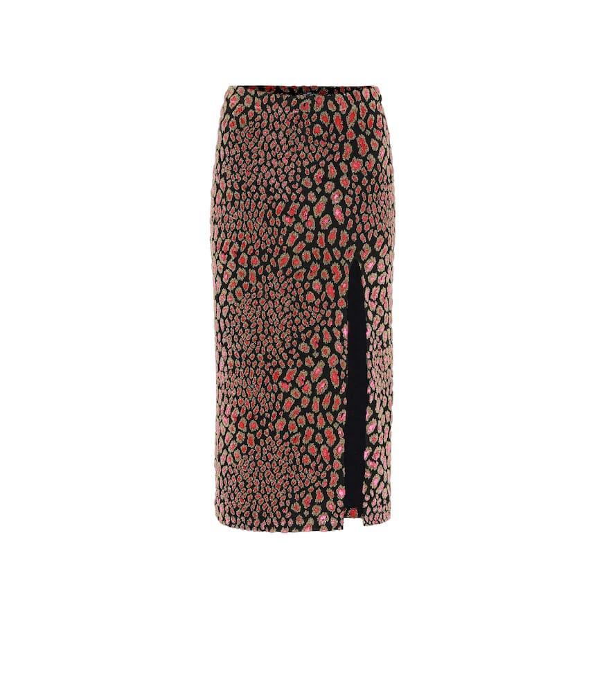 caroline constas leo velvet midi skirt