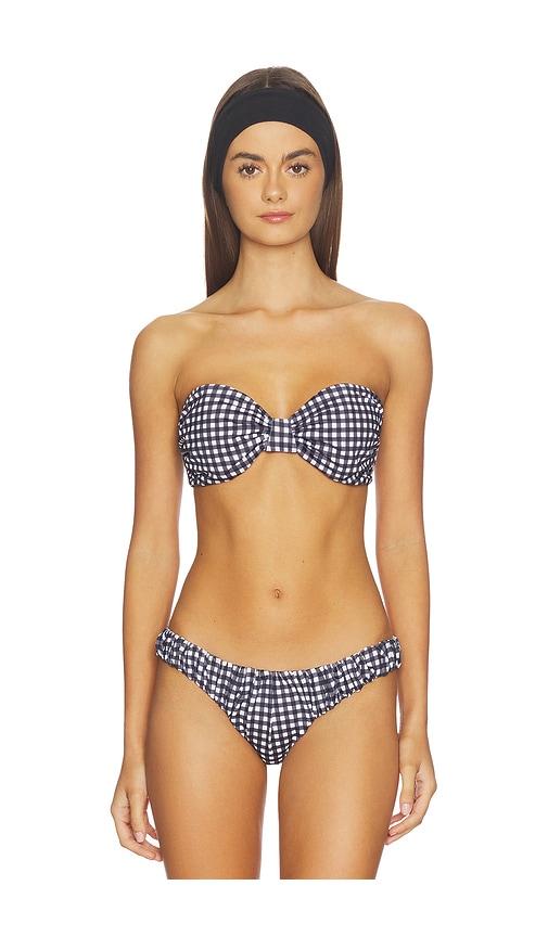 caroline constas maria bikini top in black,white.