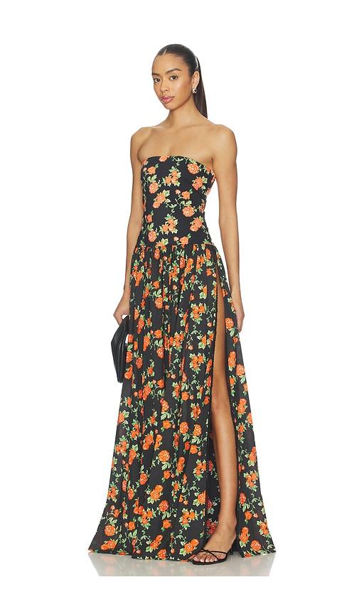 caroline constas marianna dress in black.