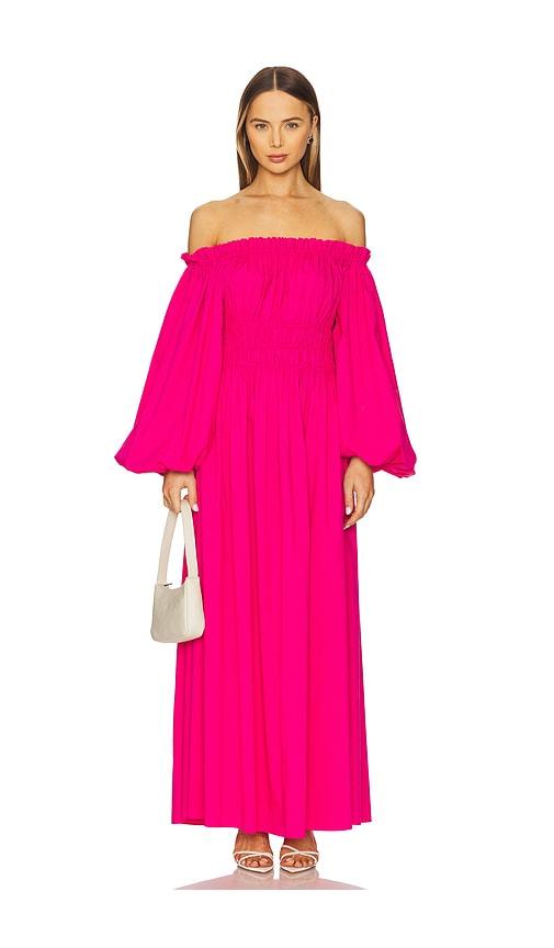 caroline constas raquela maxi dress in fuchsia.