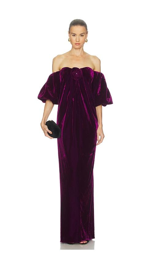 caroline constas rylin dress in wine.
