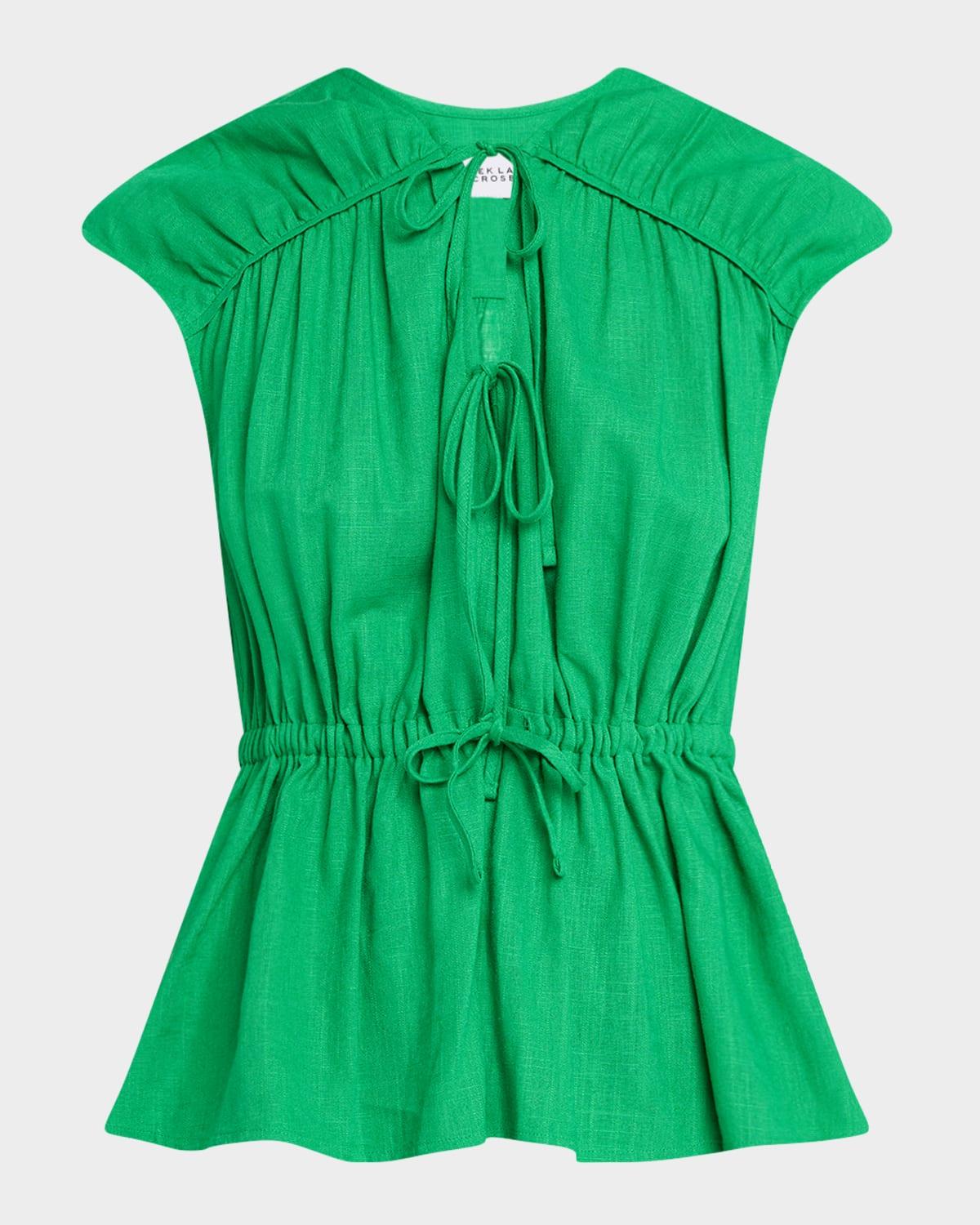 caroline tie-front top