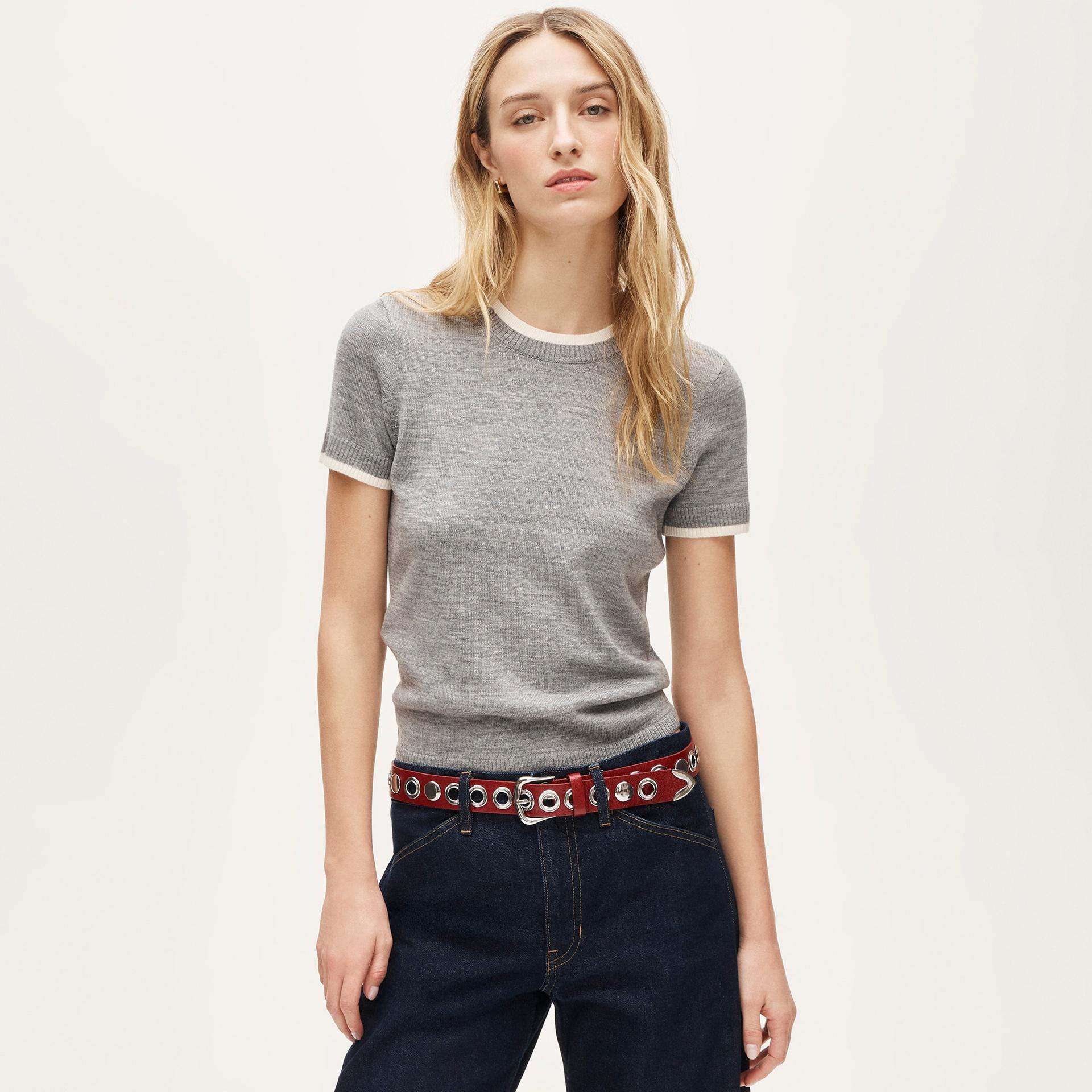 carolyn layered sweater-tee in merino wool