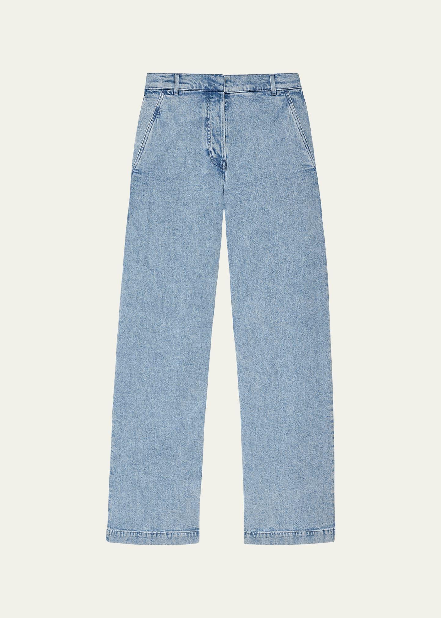 carpenter denim wide-leg pants