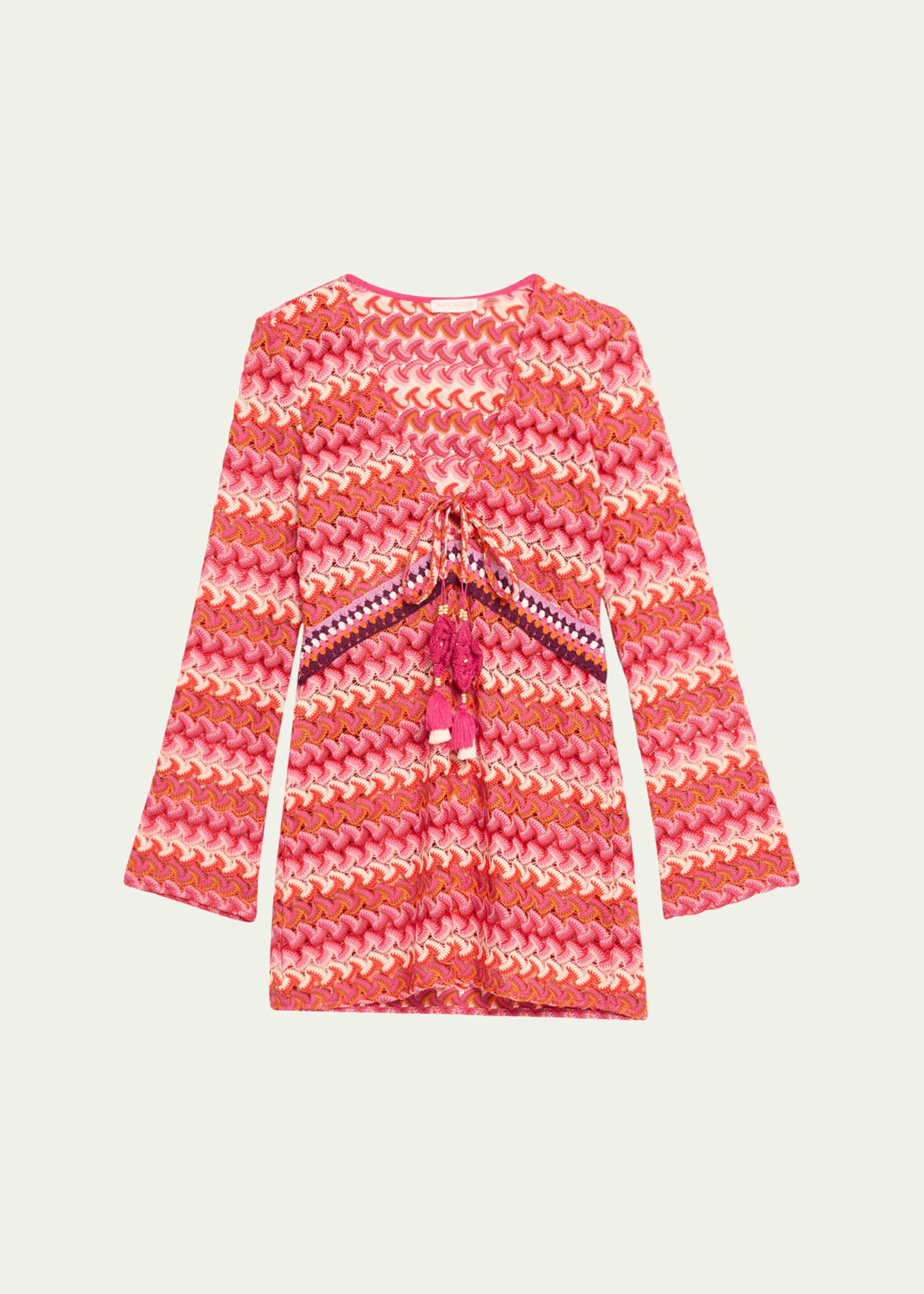 carra chevron crochet mini dress