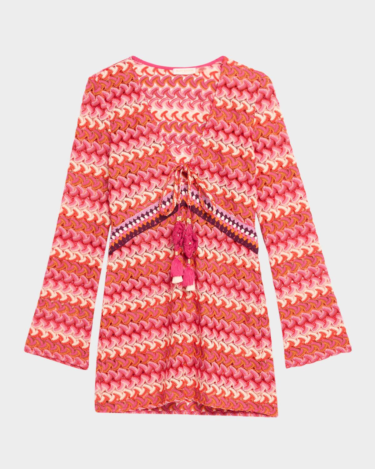 carra chevron crochet mini dress