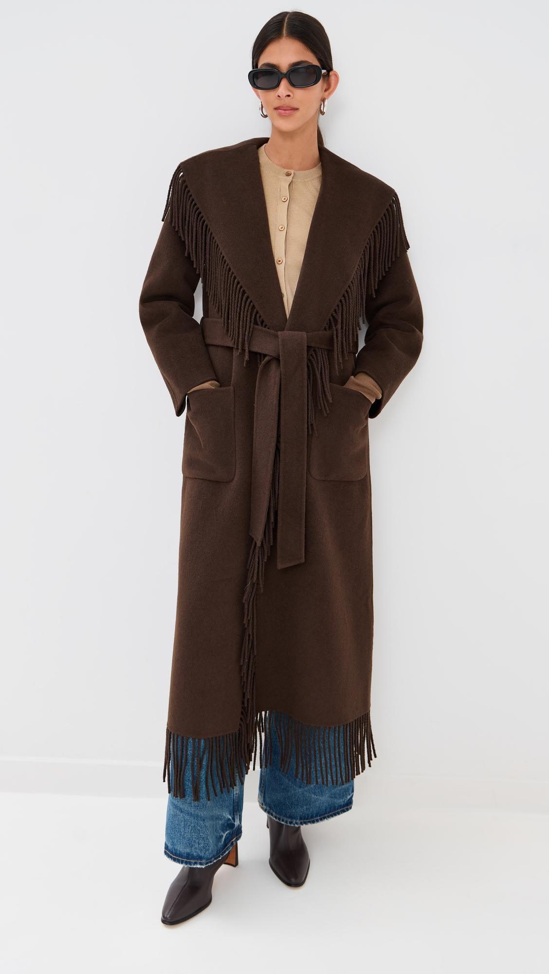 carrie fringe robe coat