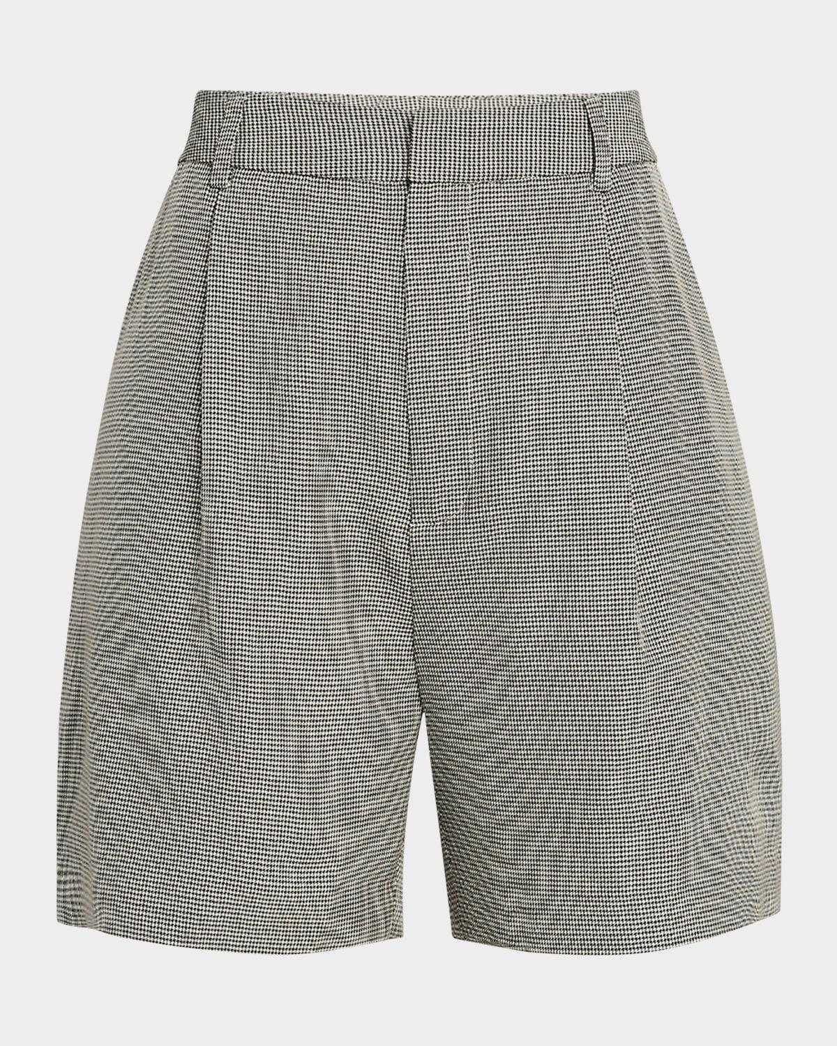 carrie mini houndstooth trouser shorts