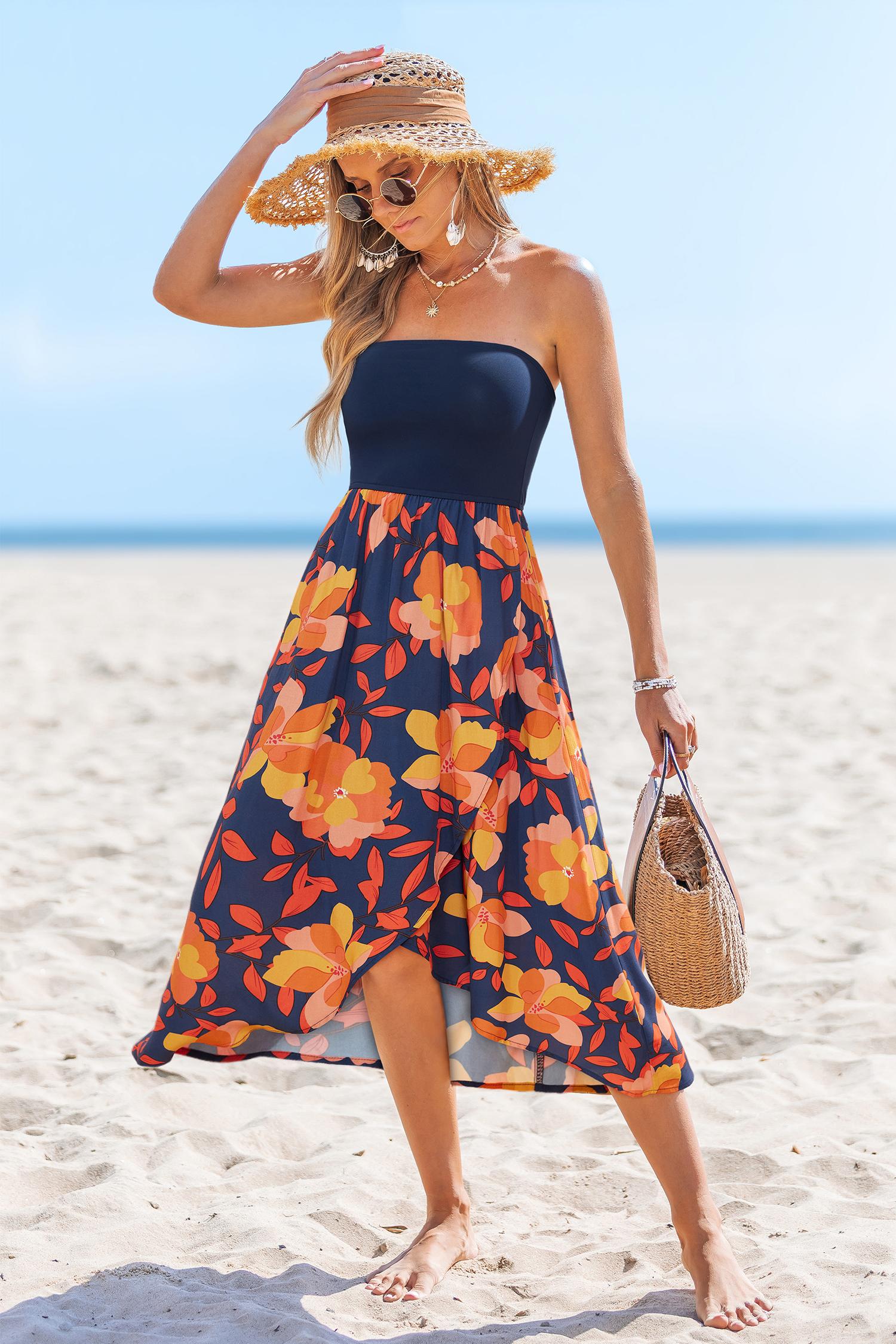 carried away floral midi dress - l