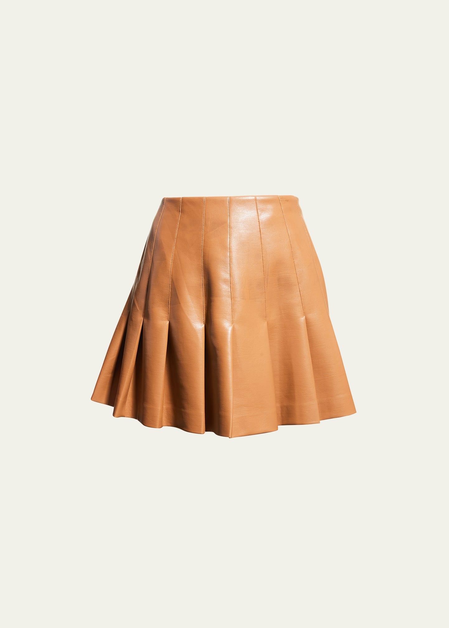 carter vegan leather pleated mini skirt