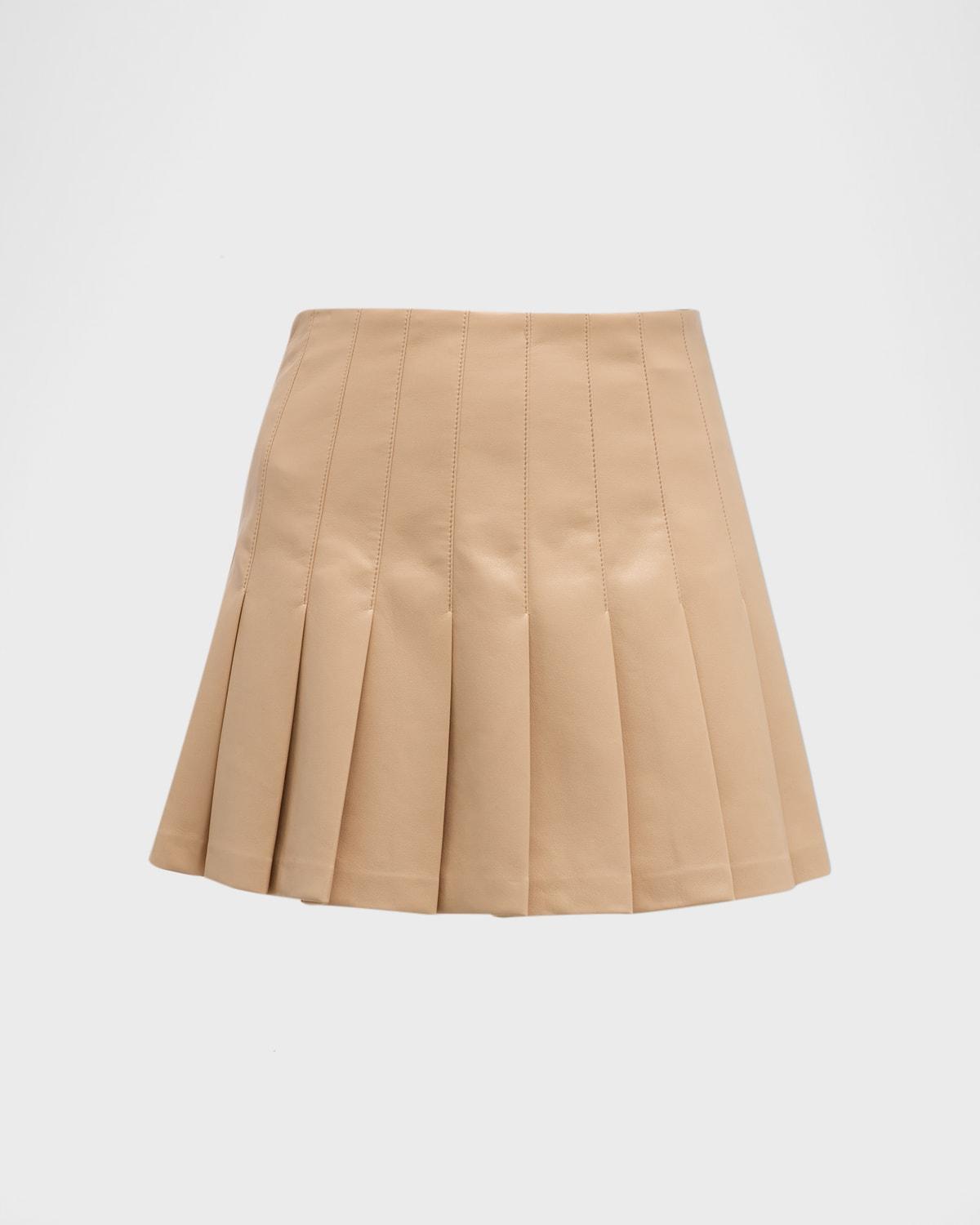 carter vegan leather pleated mini skirt