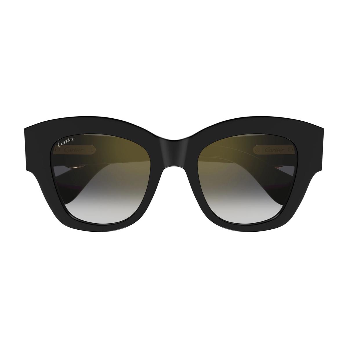 cartier ct0547s panthère de 001 black grey nero recycled acetate occhiali da sole - women