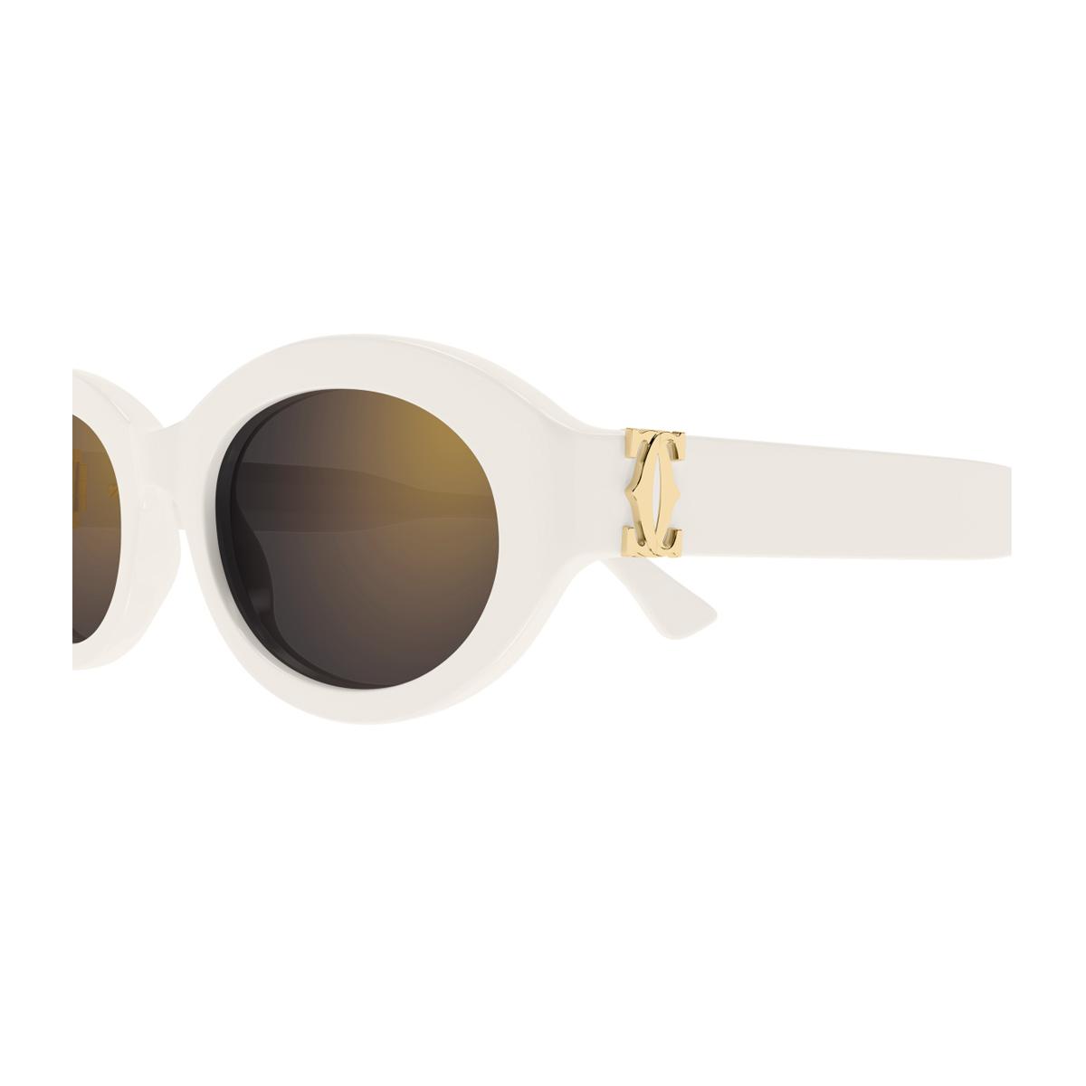 cartier ct0588s c de 005 white grey bianco recycled acetate occhiali da sole - women